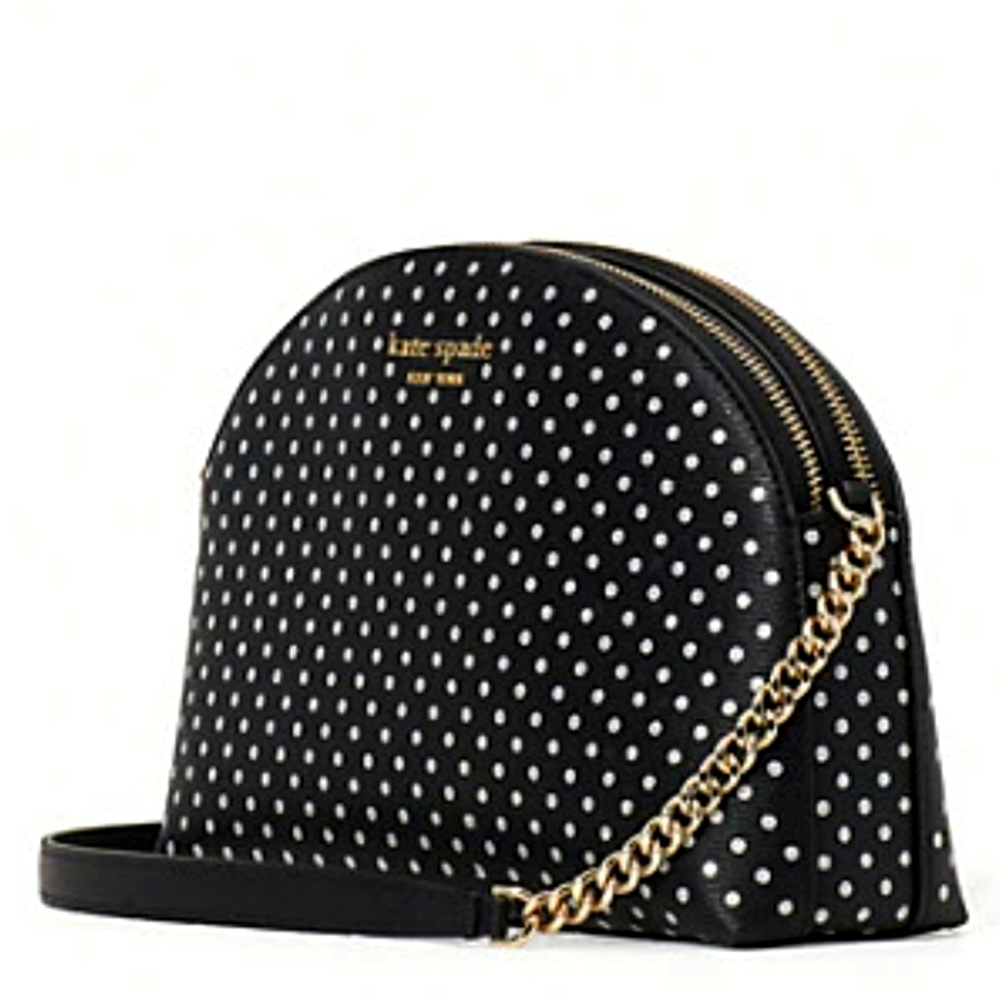 Kate Spade Black Mini  Polka Dot Crossbody Shoulder Bag Metallic Dot NWT - Picture 5 of 14